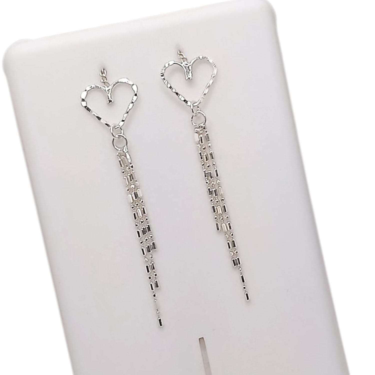 ARETE VIOL CORAZON, 5 CM, PLATA .925