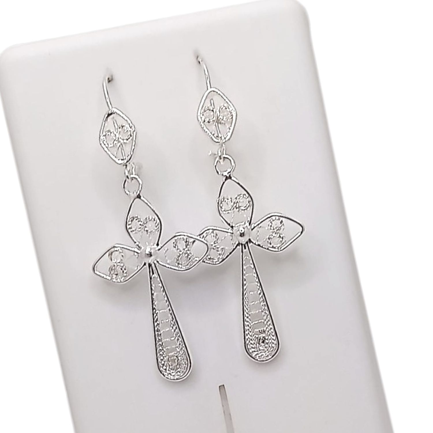 ARETE CRUZ 5.6 CM, PLATA .925