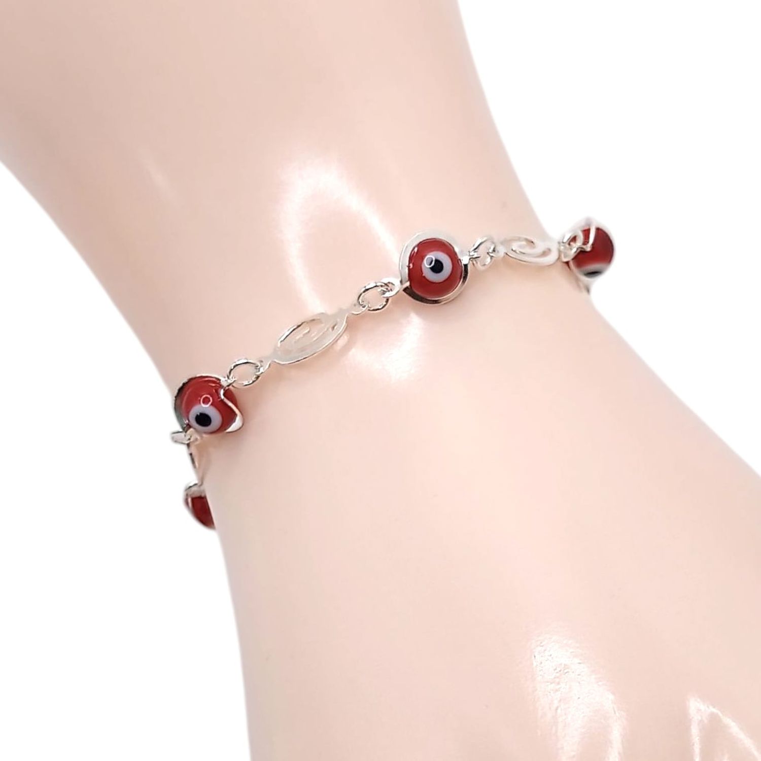 PULSERA  OJITOS 7.5&quot;, PLATA .925