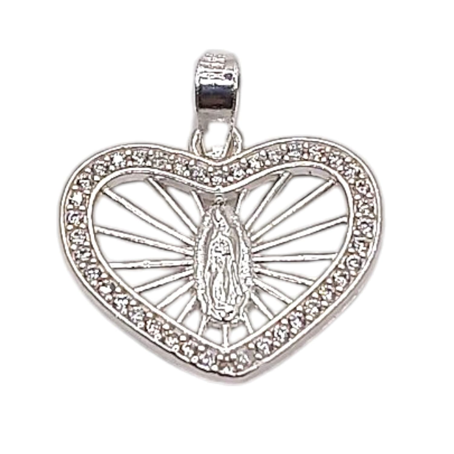 DIJE CORAZON 1.6 CM, CON CZ PLATA .925