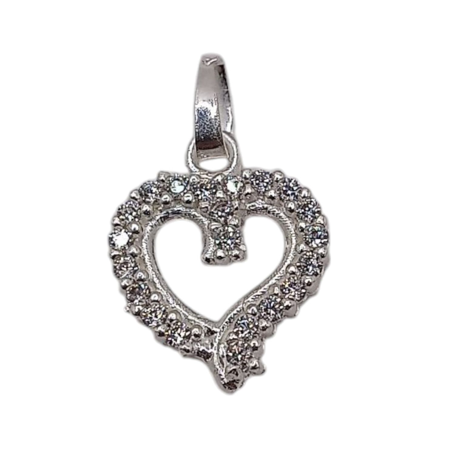 DIJE CORAZONCON CZ, 1.5 CM, PLATA .925