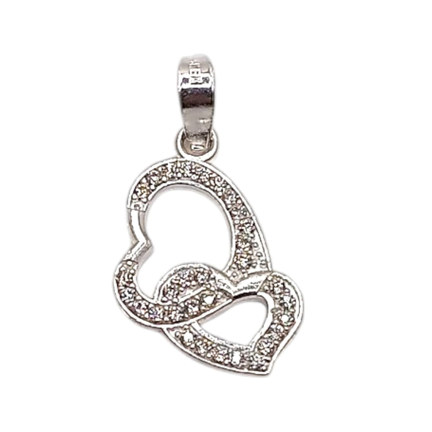 DIJE CORAZONES 2 CM, PLATA .925