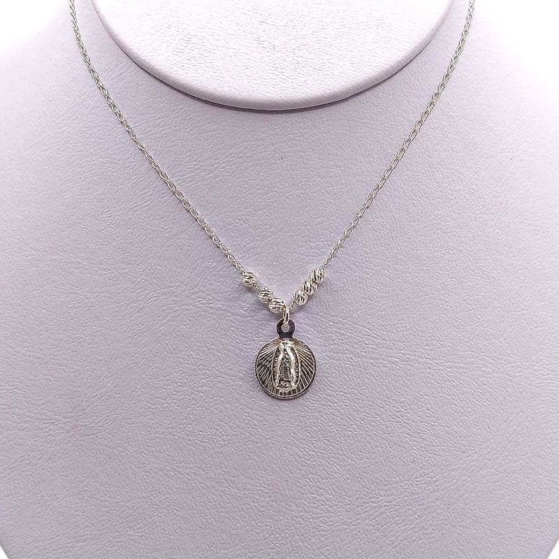 GARGANTILLA 18&quot;  VIRGEN DE GPE, PLATA .925
