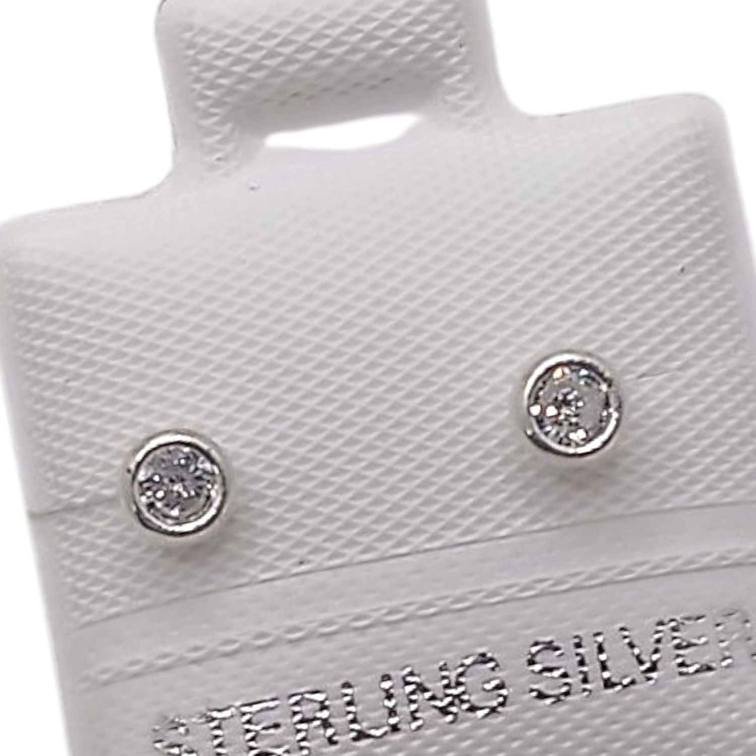 BROQUEL CZ BCA 3 MM CON BISEL , BROCHE BOLITA, PLATA .925