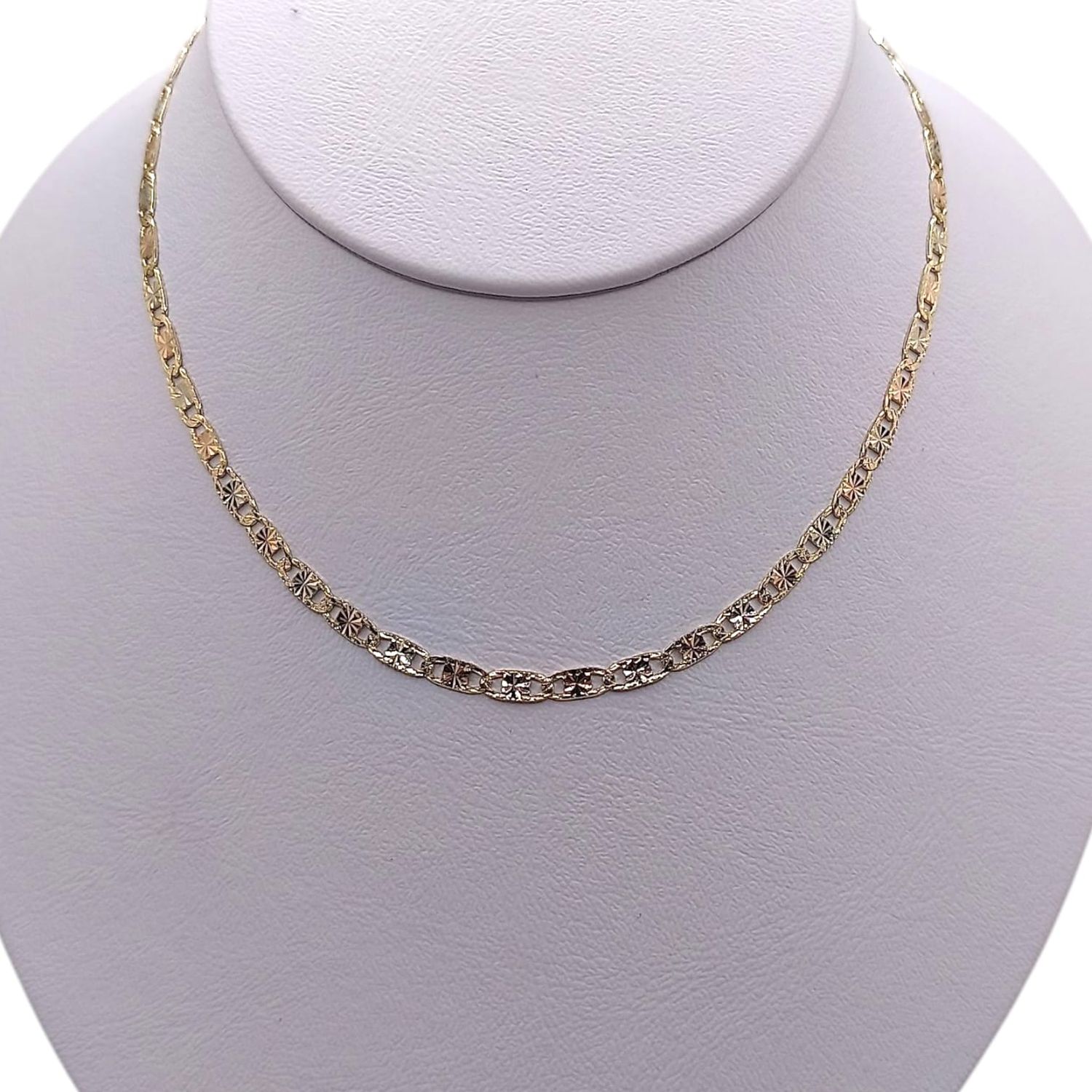 CADENA VAL 3 COLORES 18&quot;  3 MM, ORO 14K