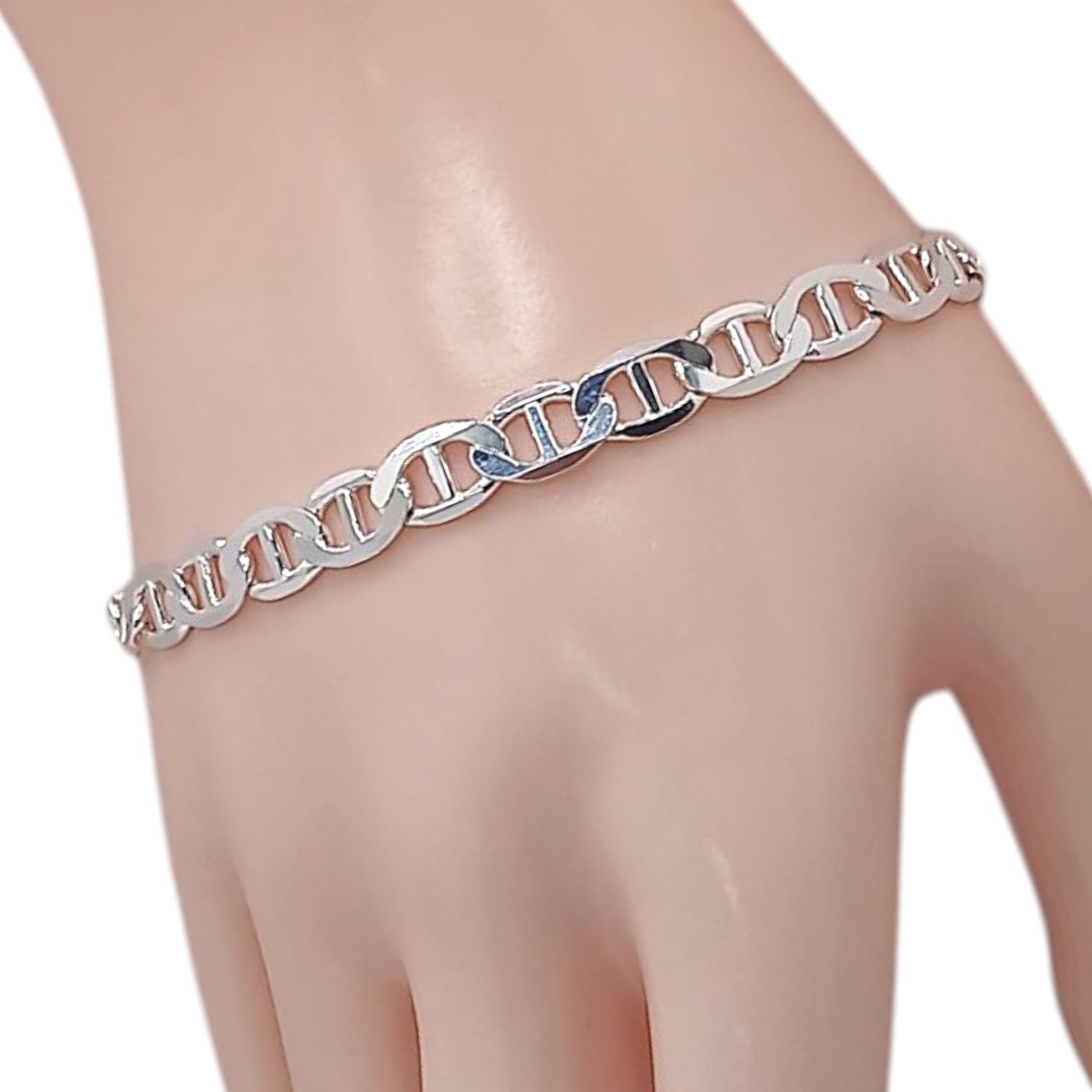 PULSERA VAL  8&quot; 6 MM, PLATA .925