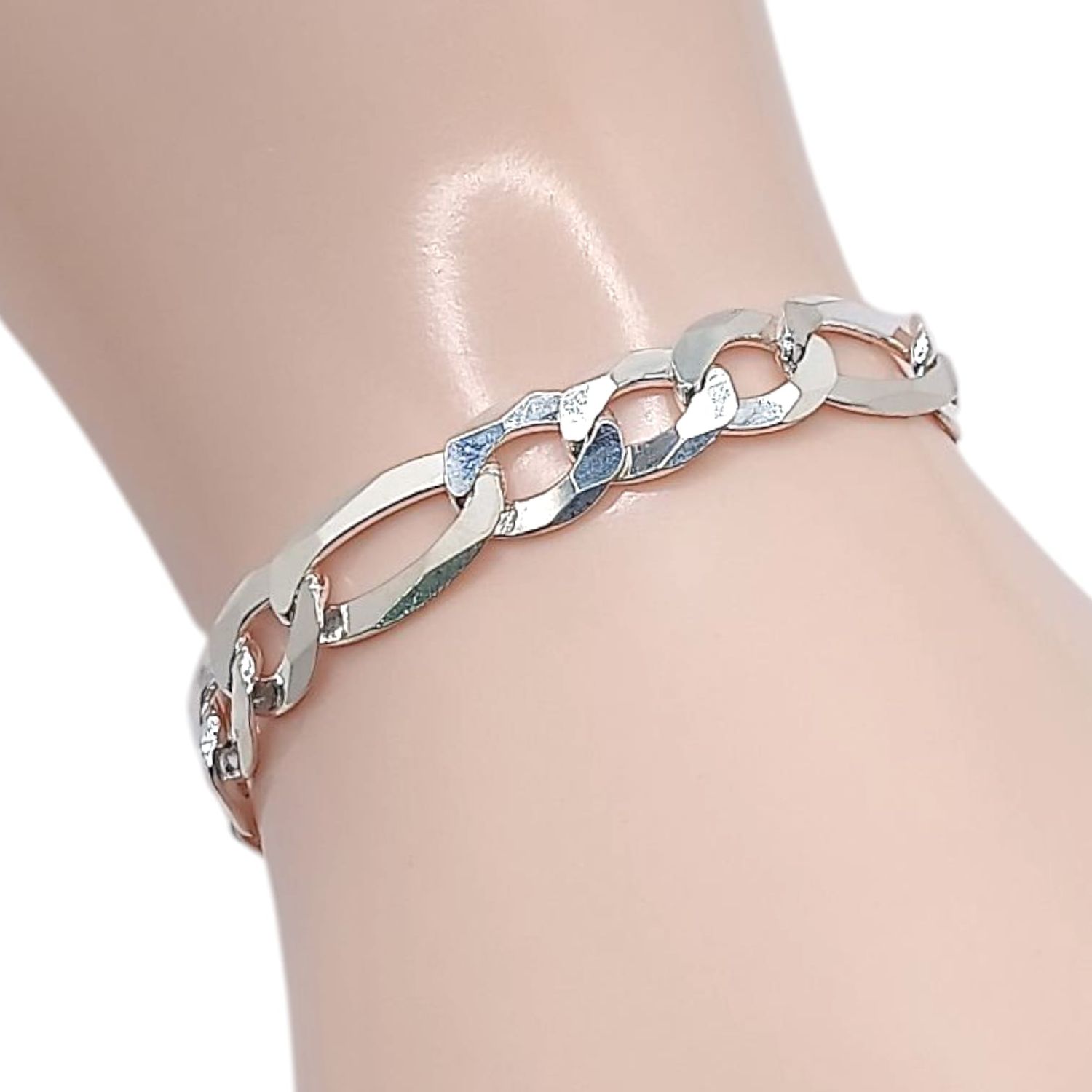 PULSERA FIGARO8&quot; 8.5 MM, PLATA .925