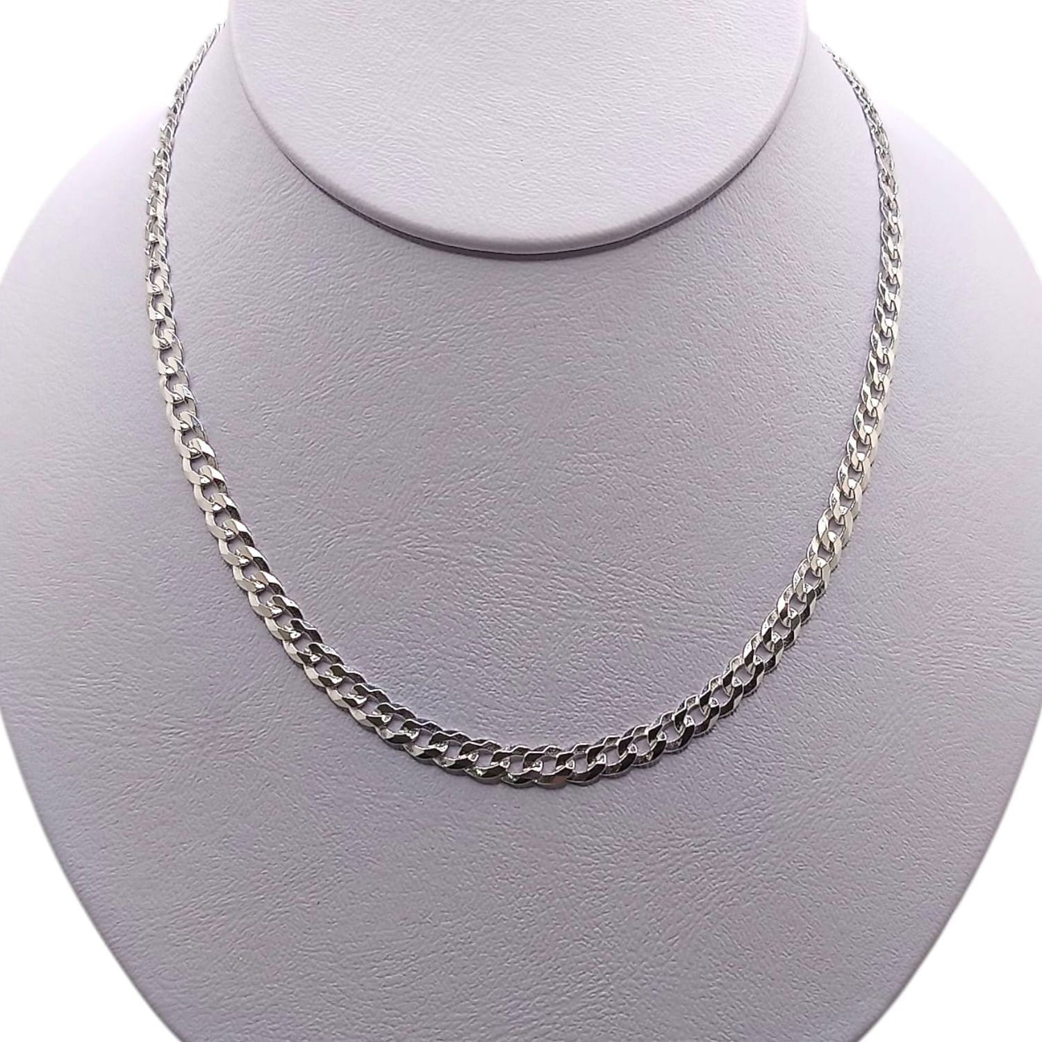 CADENA CUBANA 20&quot; 4.5 MM, PLATA .925