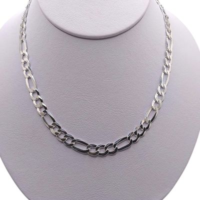 CADENA FIGARO 22&quot; 7MM, PLATA .925