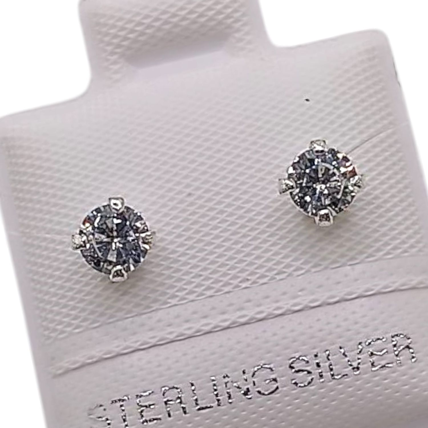 BROQUEL RECTO # 4 CZ BCA, BROCHE BOLITA PLATA .925