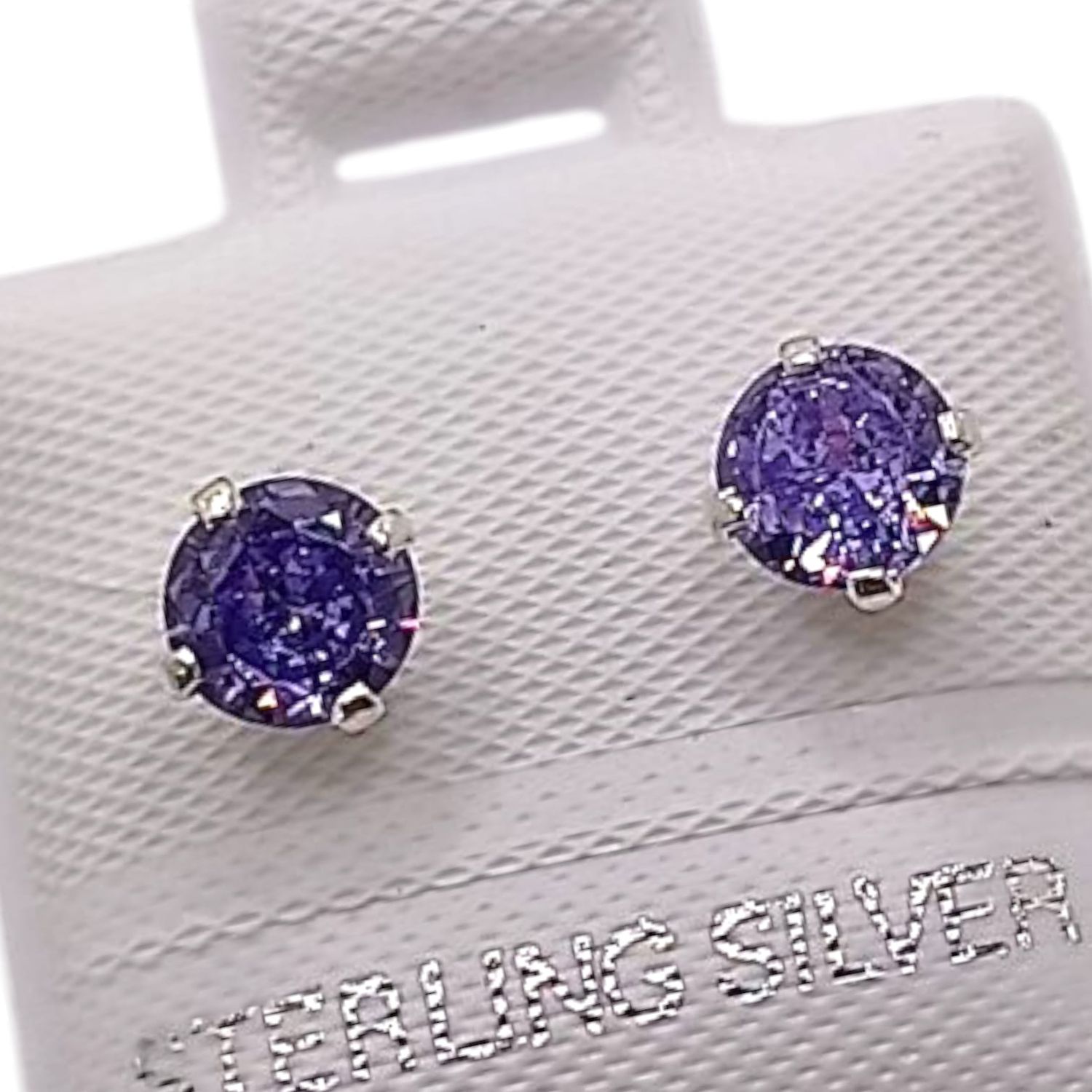 BROQUEL RECTO # 5 CZ MORADA, PLATA .925