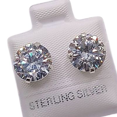 BROQUEL RECTO # 9 CZ BCA, BROCHE MARIPOSA, PLATA .925