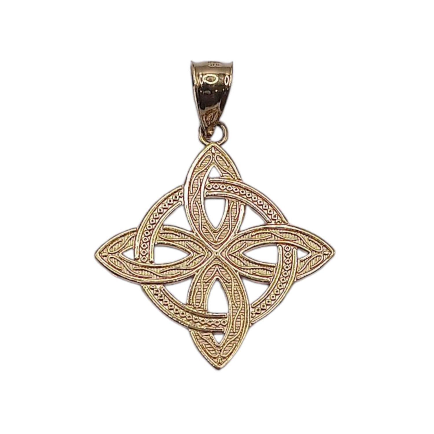 DIJE NUDO DE BRUJA CALADO  2.8 CM ORO 10K