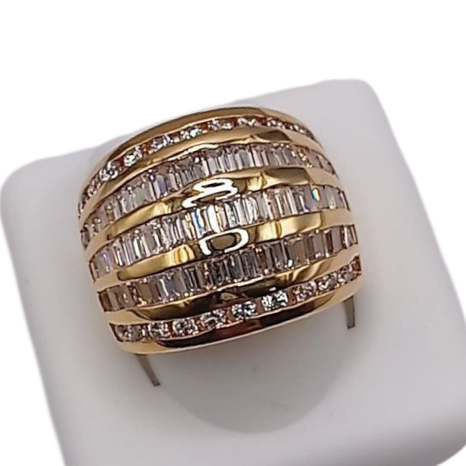 ANILLO CON CZ Y CHAPA DE ORO, VARIAS MEDIDAS, PLATA .925