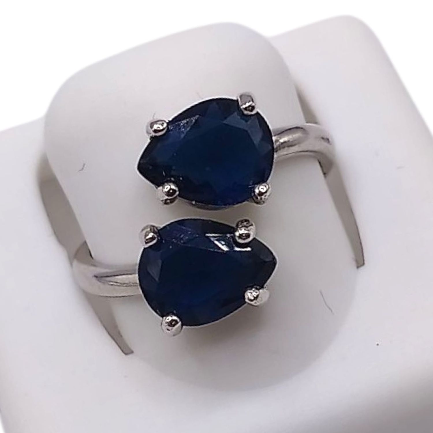 ANILLO COTA CZ NAVY # 7, PLATA .925