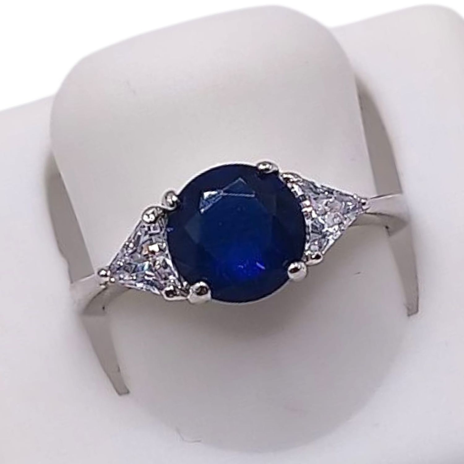 ANILLO ESTRELLAS CZ AZUL MARINO, VARIAS MEDIDAS, PLATA .925