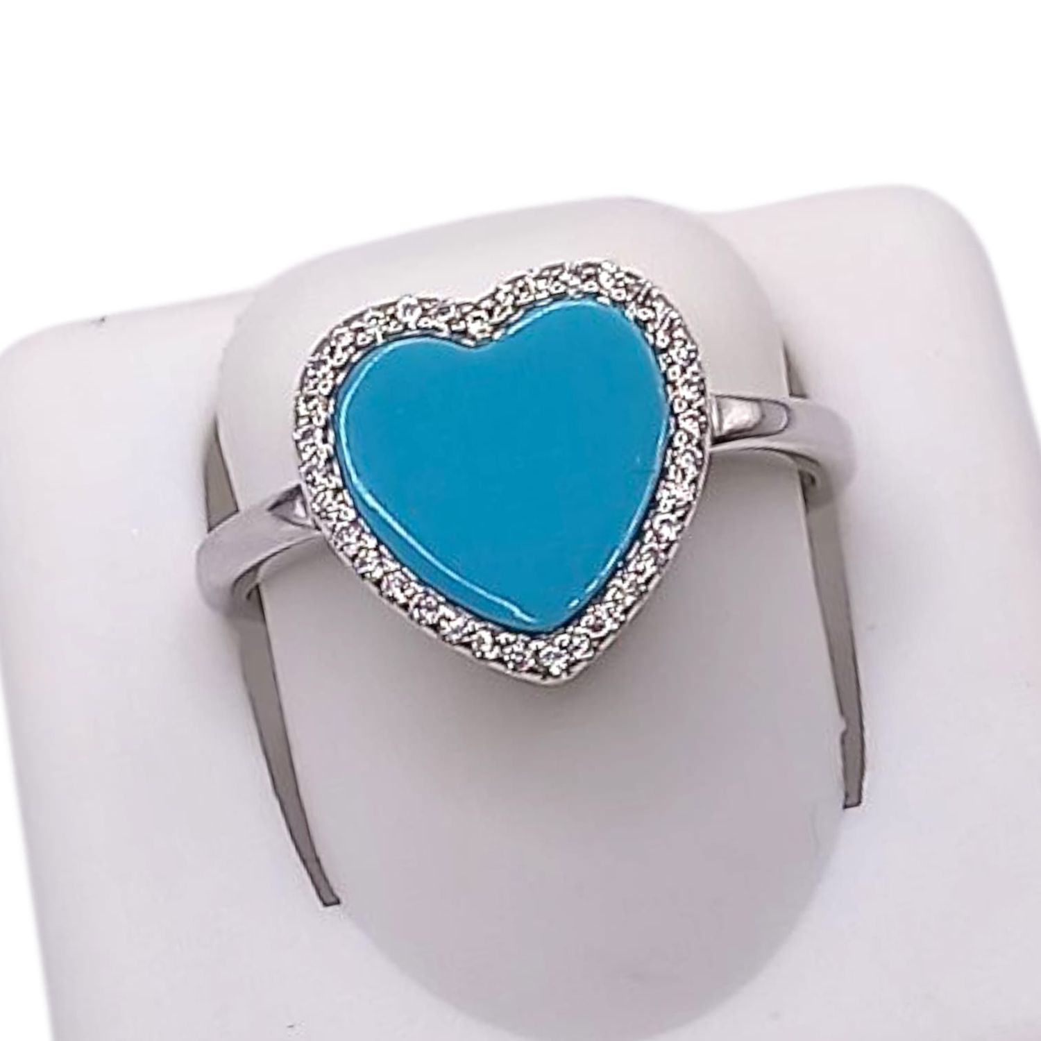 ANILLO AZUL CON BIESL, VARIAS MEDIDAS, PLATA .925