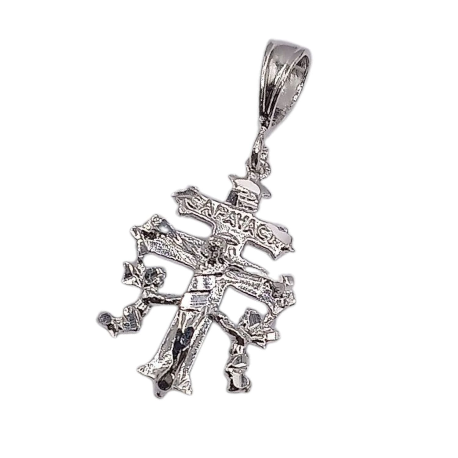 DIJE CRUZ DE CARAVACA 3 CM, PLATA .925