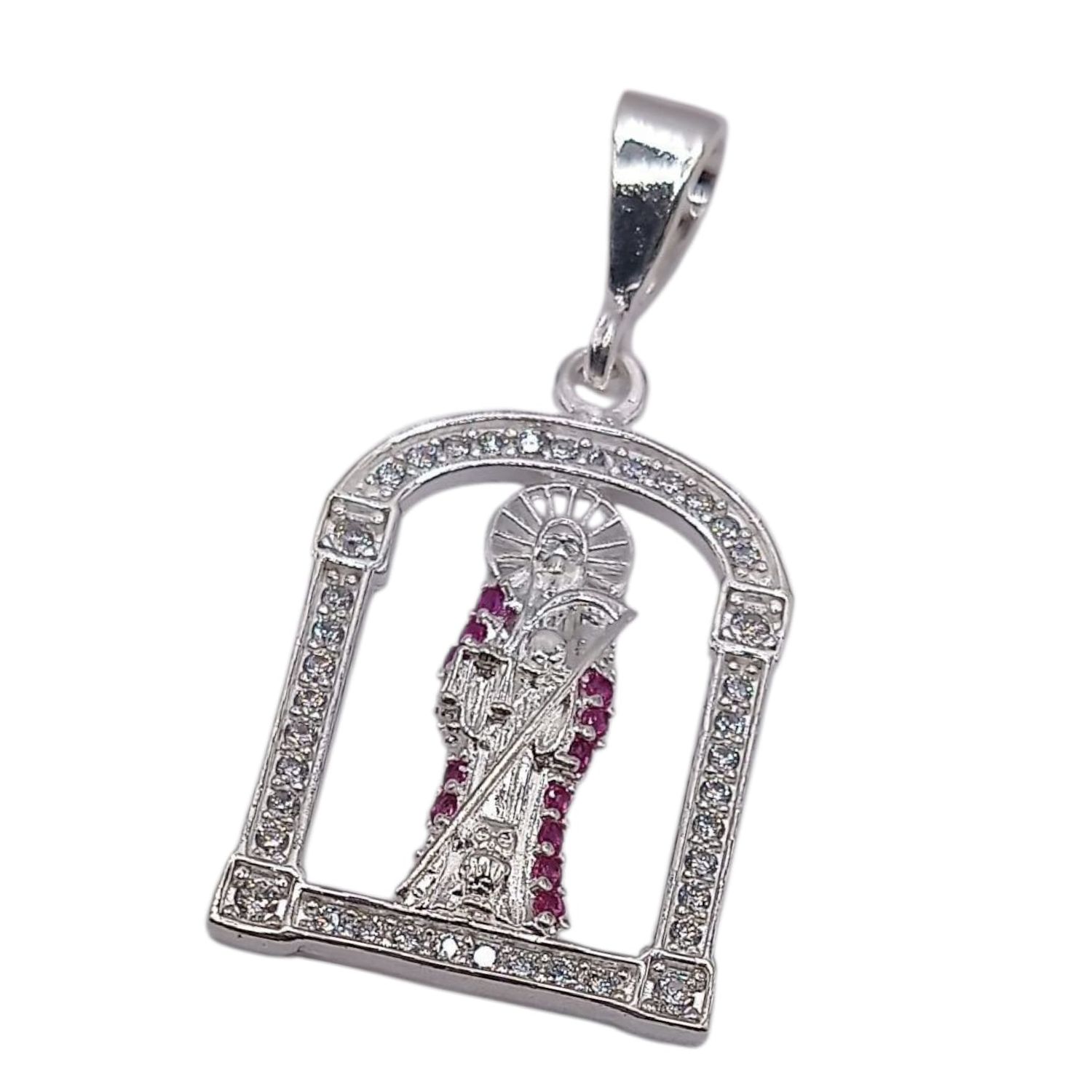 DIJE SAN JUDAS T CZ ROJA3 CM, PLATA .925
