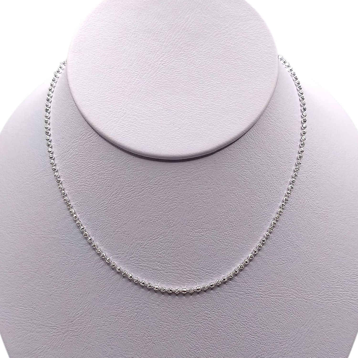 Cadena bolitas facetadas de 2mm. PLATA .925