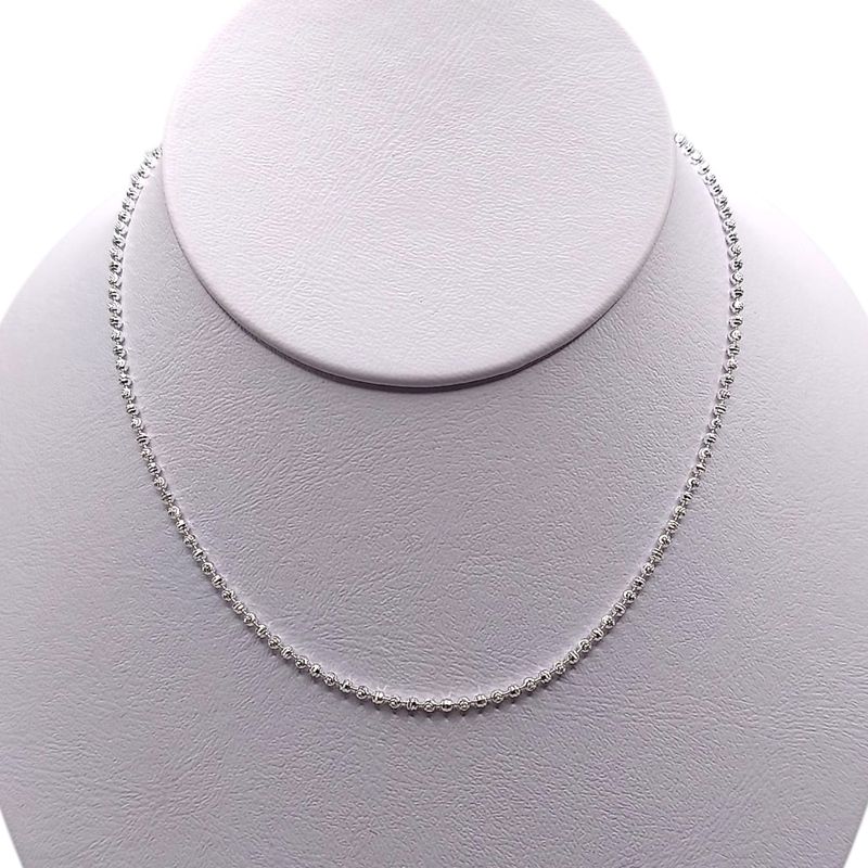 Cadena bolitas facetadas de 2mm. PLATA .925