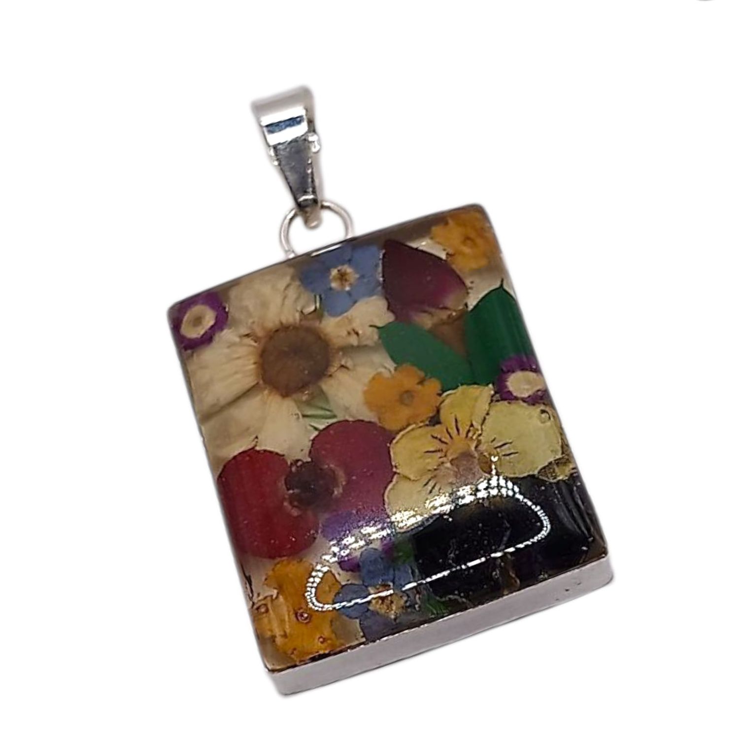 DIJE RECTANGULAR NATURALEZA MUERTA 3 CM, OFERTA UNICA PIEZA, PLATA .925