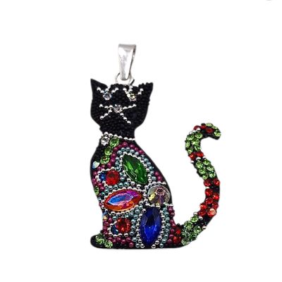 DIJE GATITO NEGRO  MULTI, 4.5 CM OFERTA UNICA PIEZA, PLATA .925