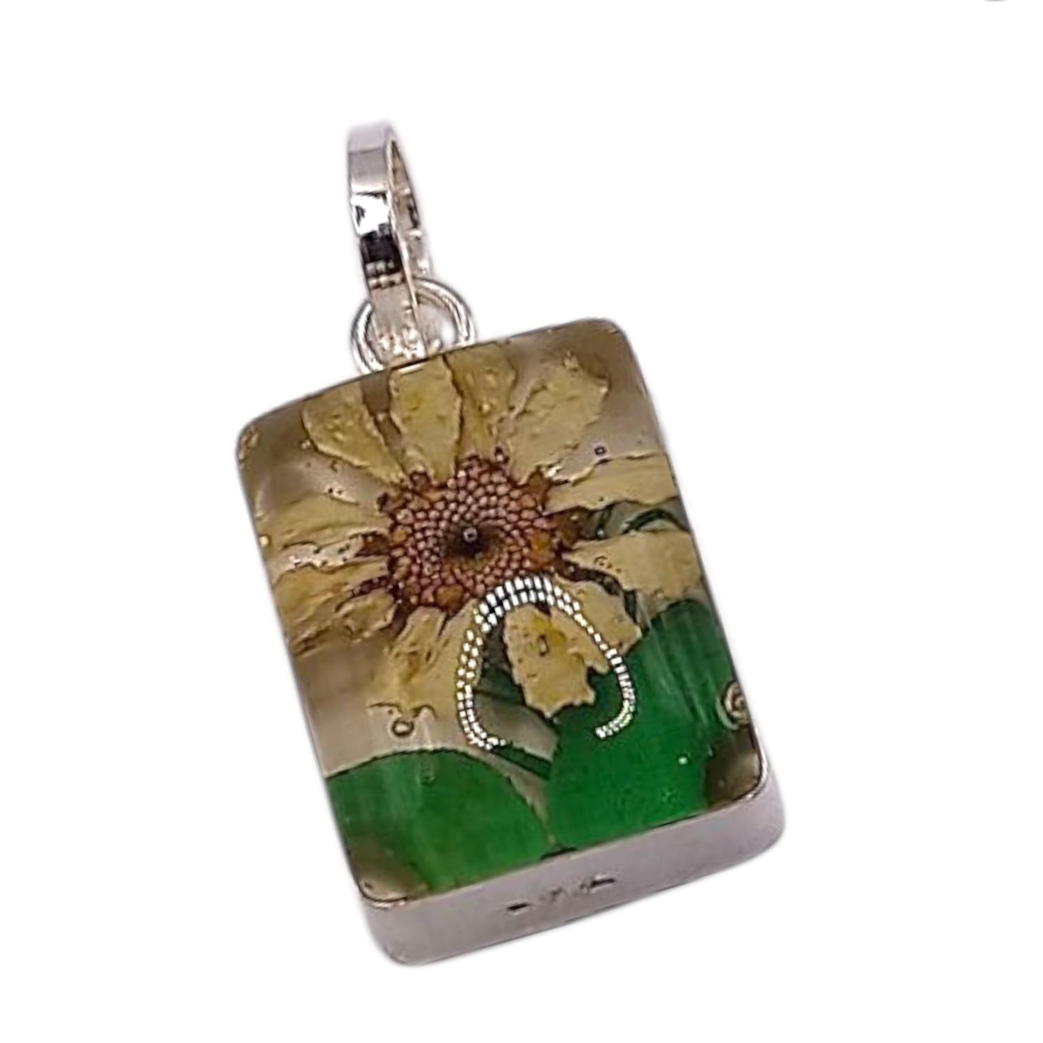 DIJE RECTANGULAR NATURALEZA MUERTA 1.5 CM, PLATA .925