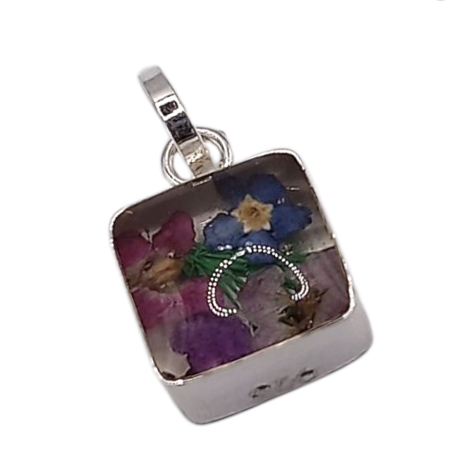 DIJE  CUADRO NATURALEZA MUERTA 1.1 CM, PLATA .925