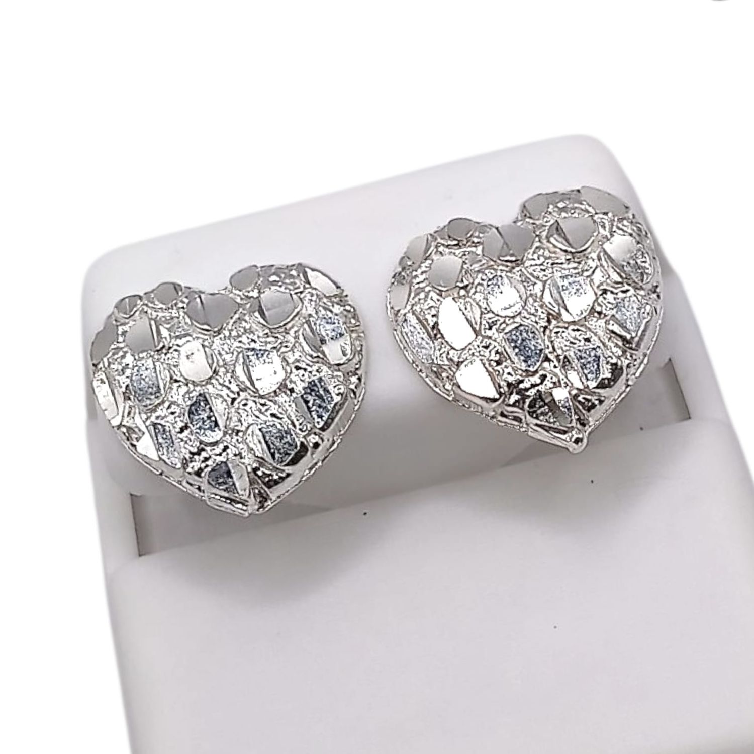 ARETE CORAZON BARROCO 1.5 CM, BROCHE MARIPOSA, PLATA .925