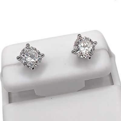 BROQUEL RECTO 6 MM, MOISSANITE BROCHE MARIPOSA PLATA .925