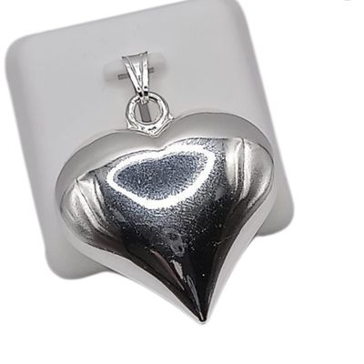 DIJE CORAZON HUECO 3.5 CM, PLATA .925