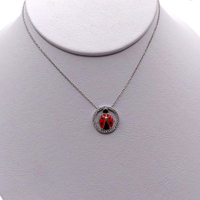 COLLAR 20" CATARINA ROJA, PLATA .925