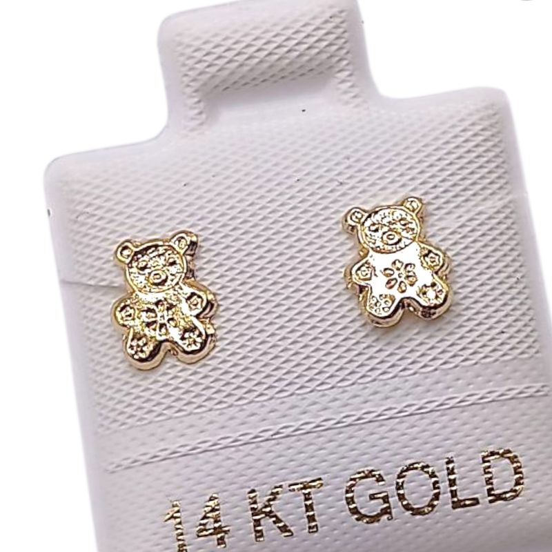 BROQUEL OSITO DIAMANTADO, ORO 14K