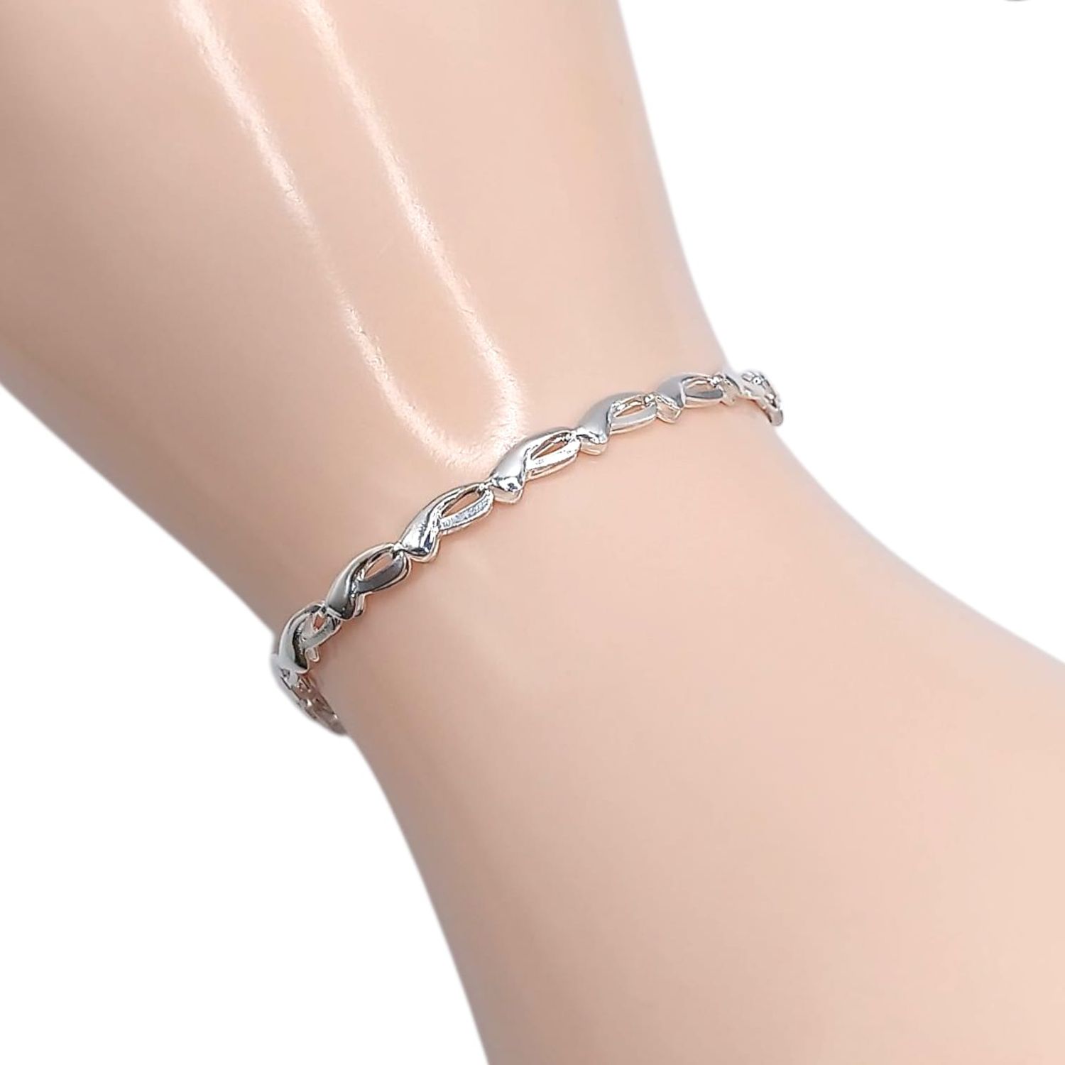 PULSERA FANCY LIGER 7&quot; 3.5 MM, PLATA .925