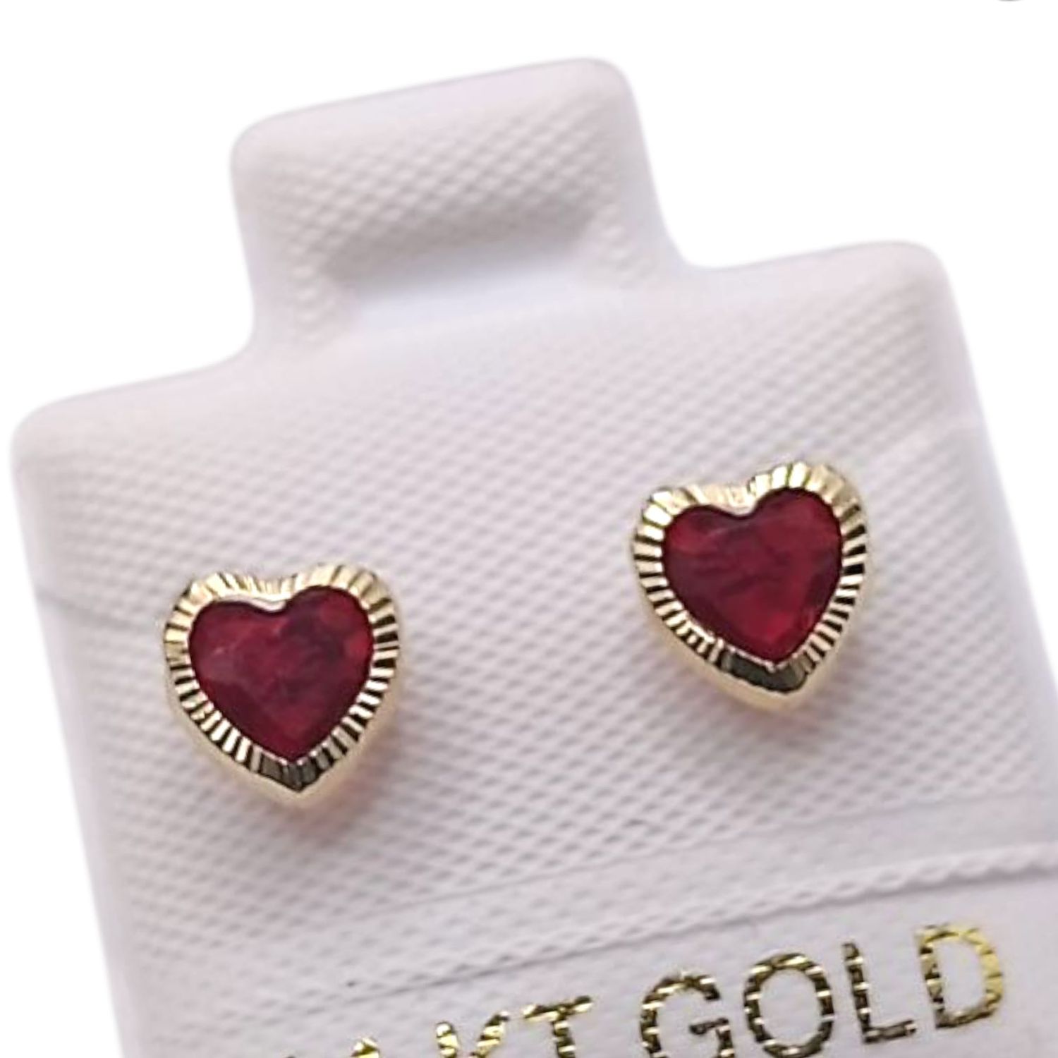 BROQUEL CZ CORAZON BIS DIAMANTADO ORO 14K