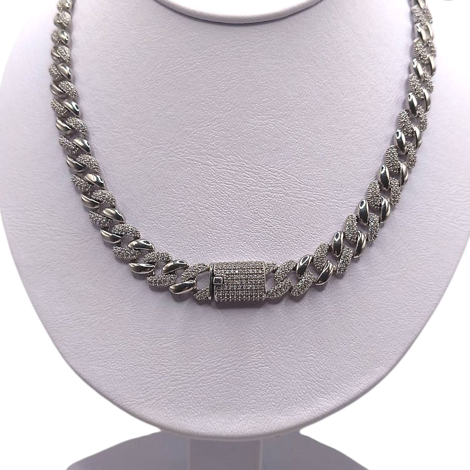 CADENA CHOKER 16&quot;  10 MM, PLATA .925