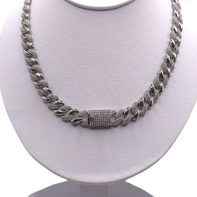 CADENA CHOKER 16"  10 MM, PLATA .925