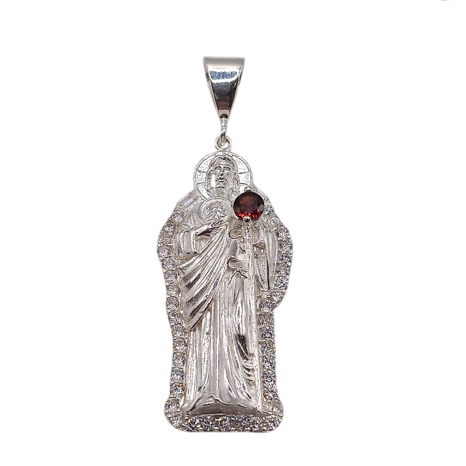 DIJE SAGRADO CORAZON, 5 CM, PLATA .925