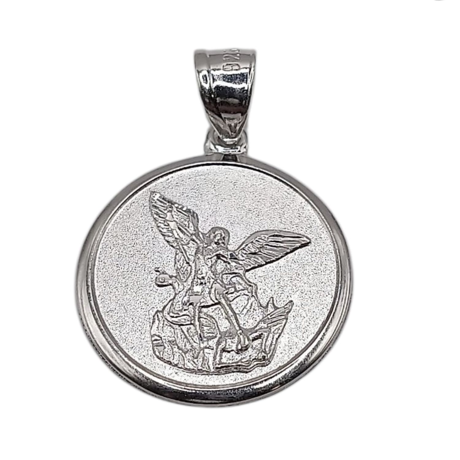 MEDALLA SAN MIGUEL ARCANGEL  2.5 CM, PLATA .925