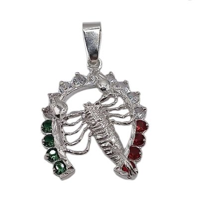 DIJE ALACTRAN CON CZ TRICOLOR,  3.5 CM, PLATA .925