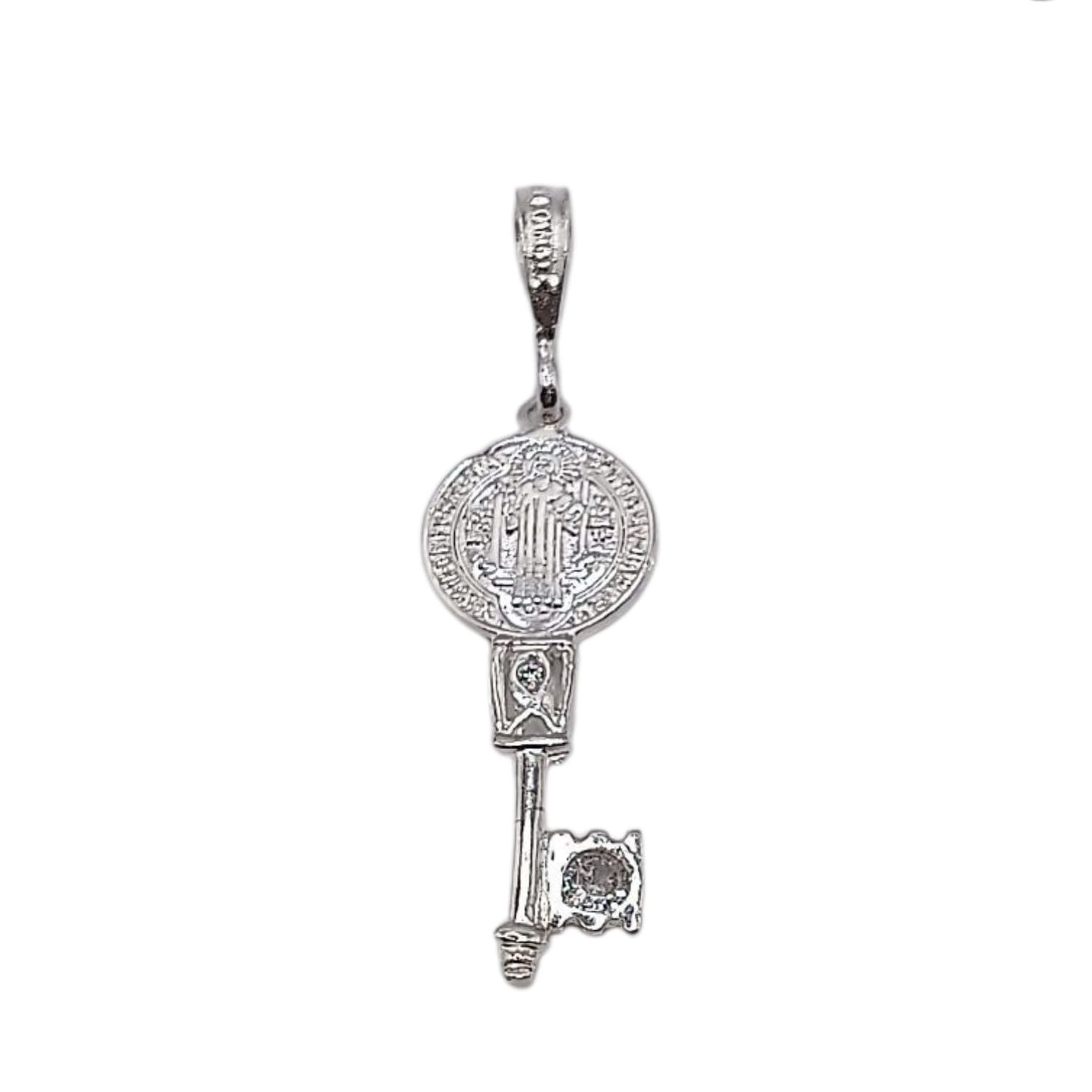 DIJE LLAVE DE SAN BENITO 3.5 CM, PLATA .925