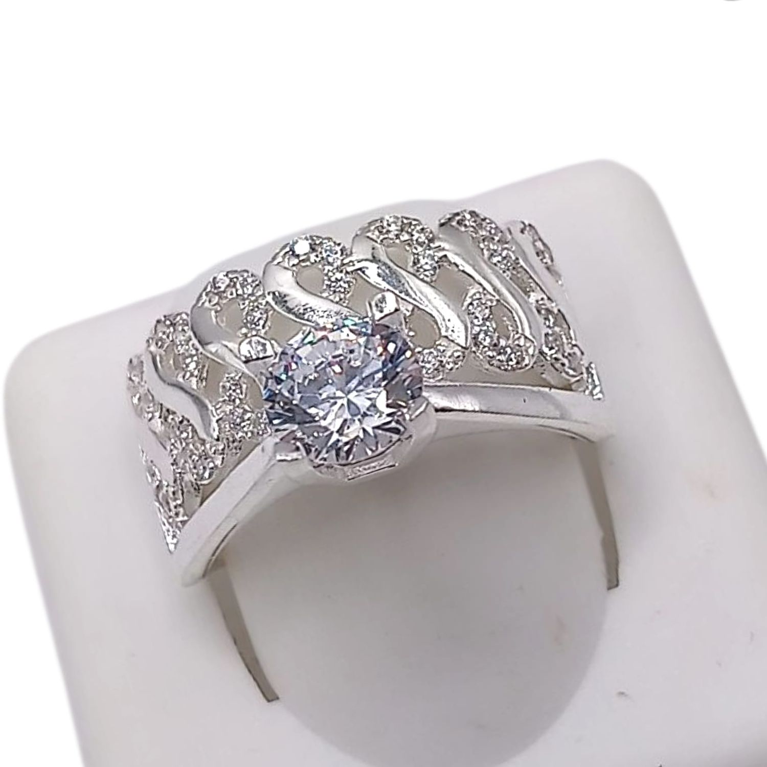 ANILLO SOLITARIO INFINITO, VARIAS MEDIDAS, PLATA .925