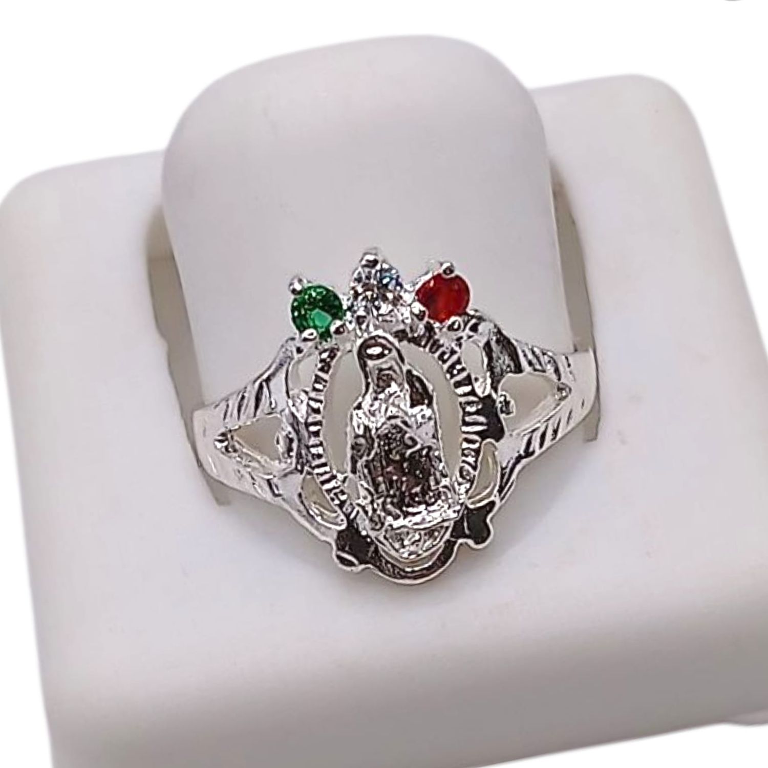 ANILLO VIRGEN DE GPE # 7.5, PLATA .925