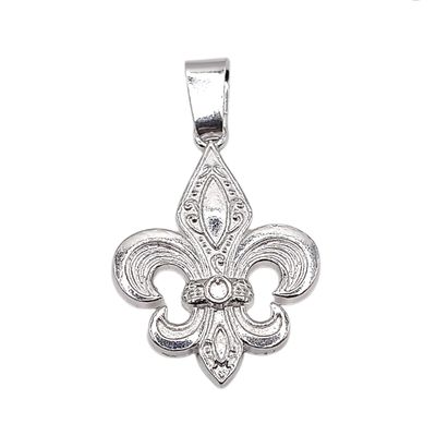 DIJE FLOR DE LIS ENERGIA ENERGIA Y LUZ, 3 CM, PLATA .925