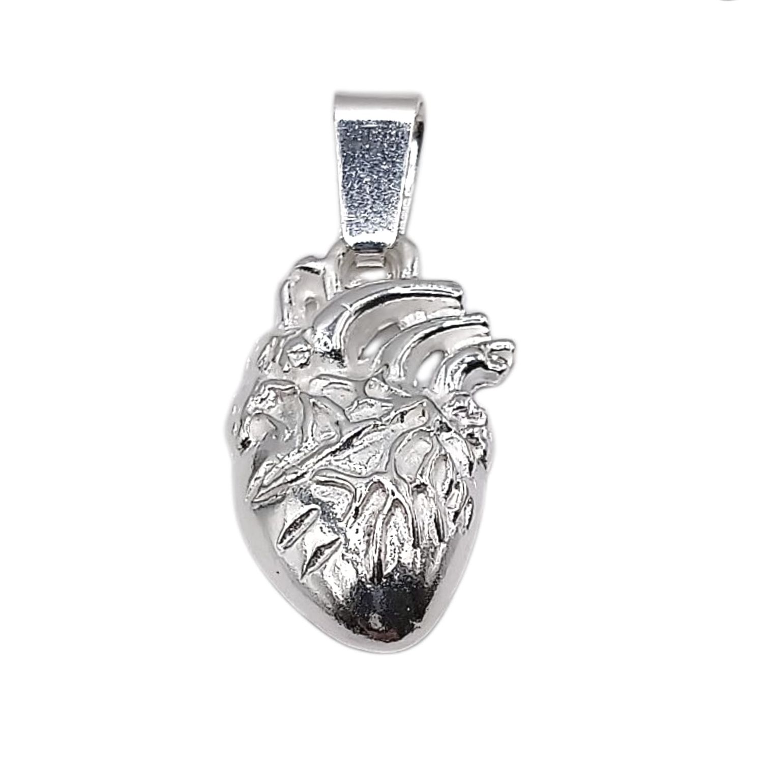 DIJE CORAZON, 2.5 CM, PLATA .925