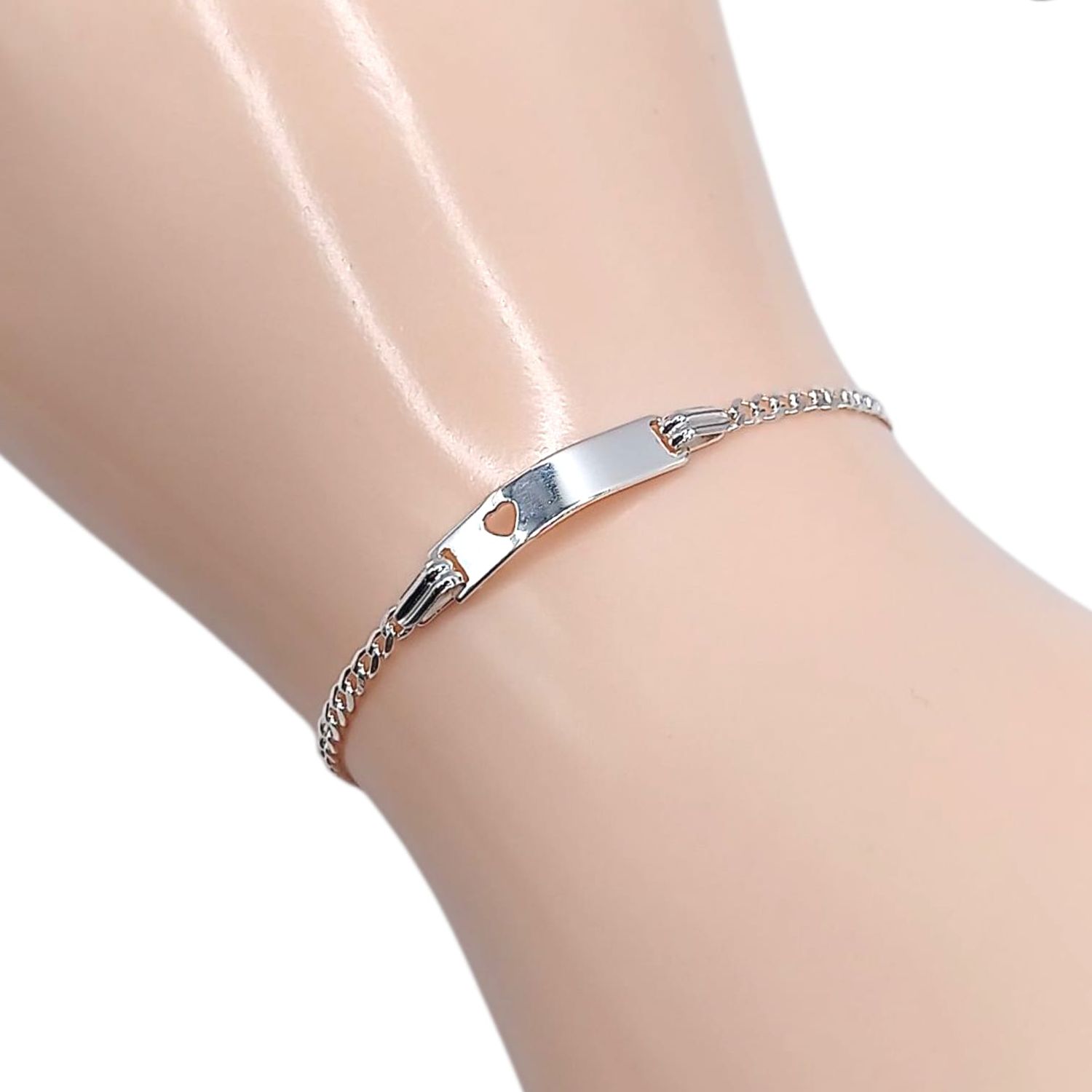 PULSERA CUBANA CON PLACA 6&quot; 2 MM, PLATA .925