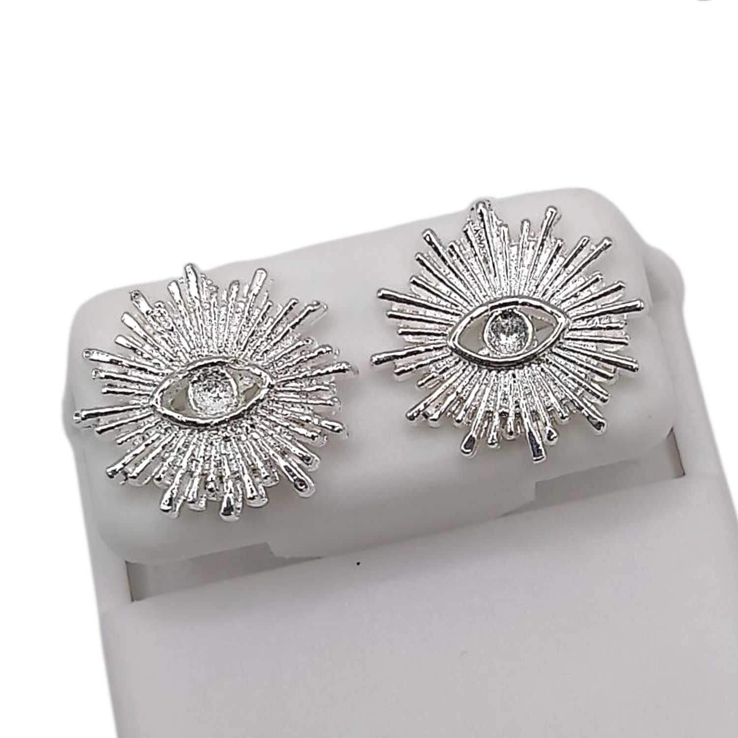 ARETE OJO DE DIOS, BROCHE MARIPOSA, PLATA .925