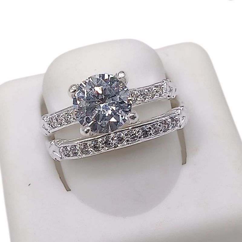 ANILLO ALIANZA CON MINI CZ, VARIAS MEDIDAS, PLATA .925