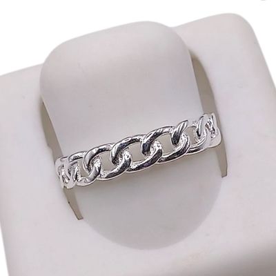 ANILLO ESLABON , VARIAS MEDIDAS, PLATA .925